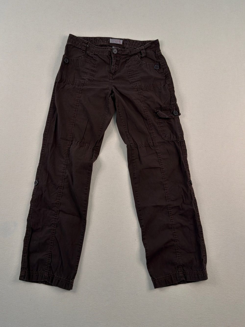 OP Brown Cargo Capri Pants Y2K Utility Streetwear Cropped Womens Size 9